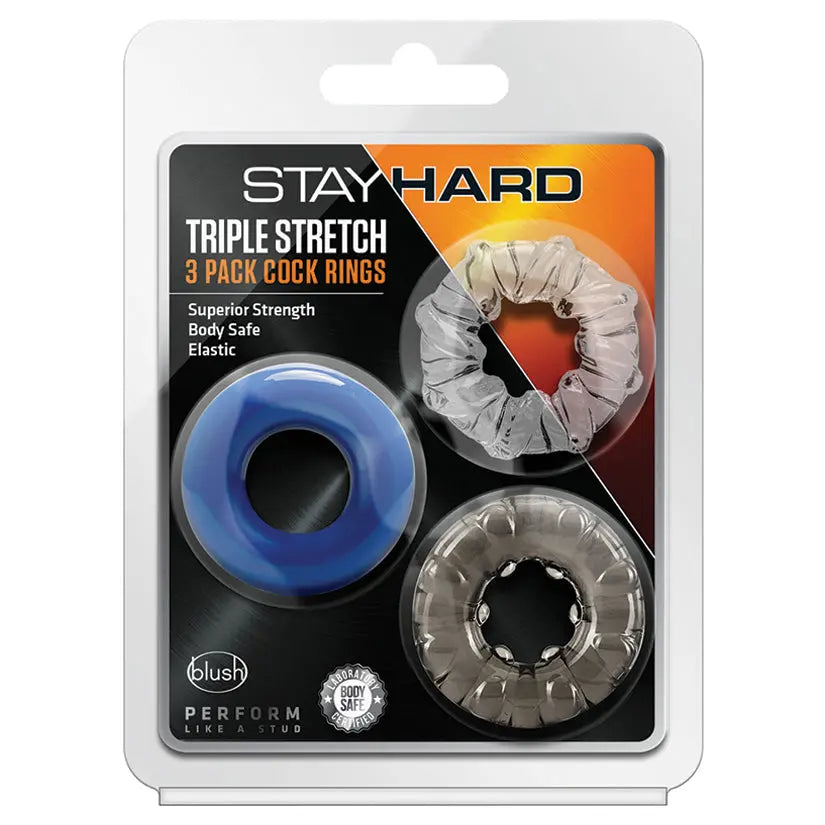 Stay Hard Triple Stretch 3 Pack Cock Rings My Store