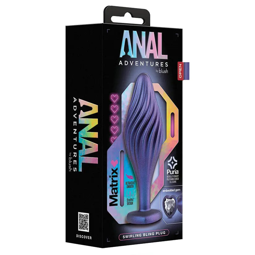Anal Adventures Matrix Swirling Bling Plug-Sapphire My Store