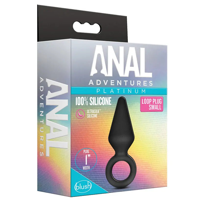 Anal Adventures Platinum Silicone Loop Plug Small Black My Store