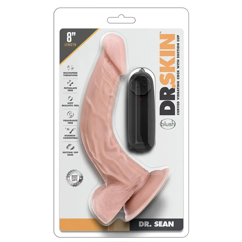 Dr. Skin Vibrating Cock with Suction Cup-Vanilla 8 My Store