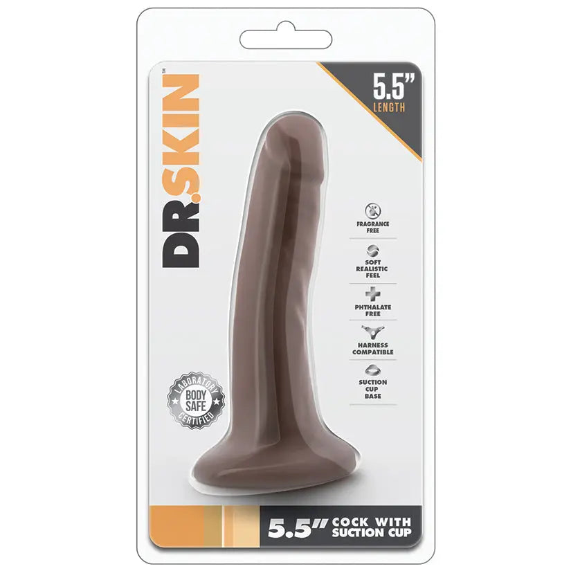Dr. Skin Cock With Suction Cup-Chocolate 5.5 My Store