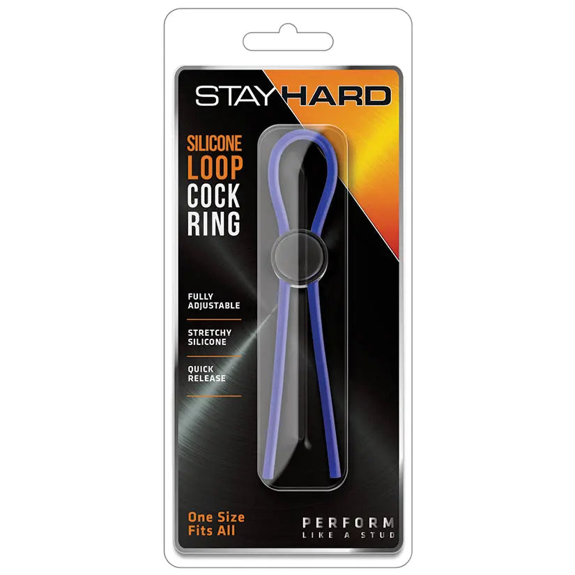 Stay Hard Silicone Loop Cock Ring-Blue My Store