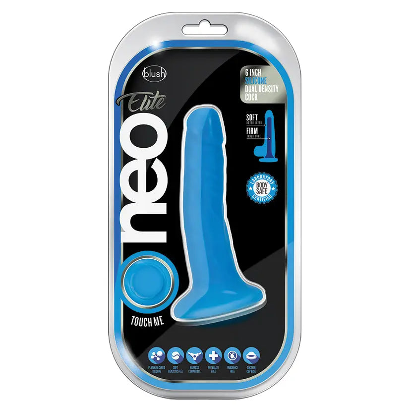 Neo Elite Silicone Dual Density Cock-Neon Blue 6 My Store