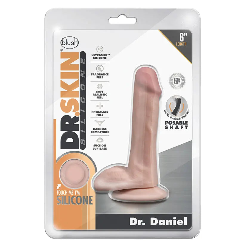 Dr. Skin Silicone Dong with Suction Cup-Dr. Daniel Vanilla 6 My Store