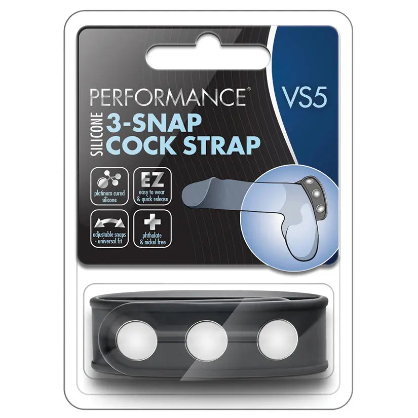 Performance VS5 3-Snap Cock Strap-Black My Store