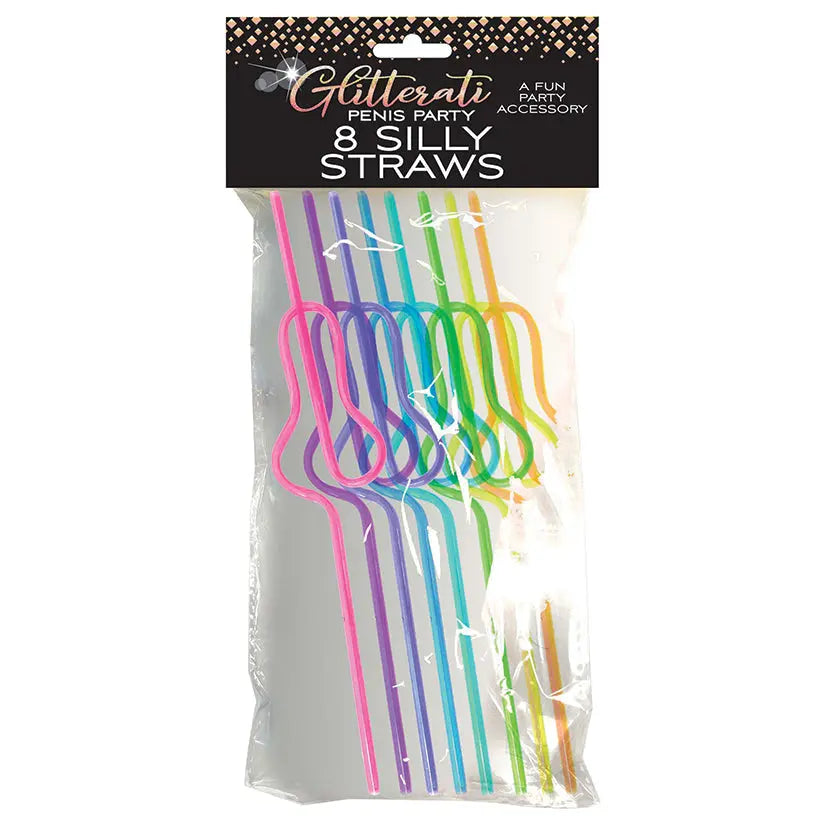 Glitterati Silly Penis Straws Pack of 8 My Store