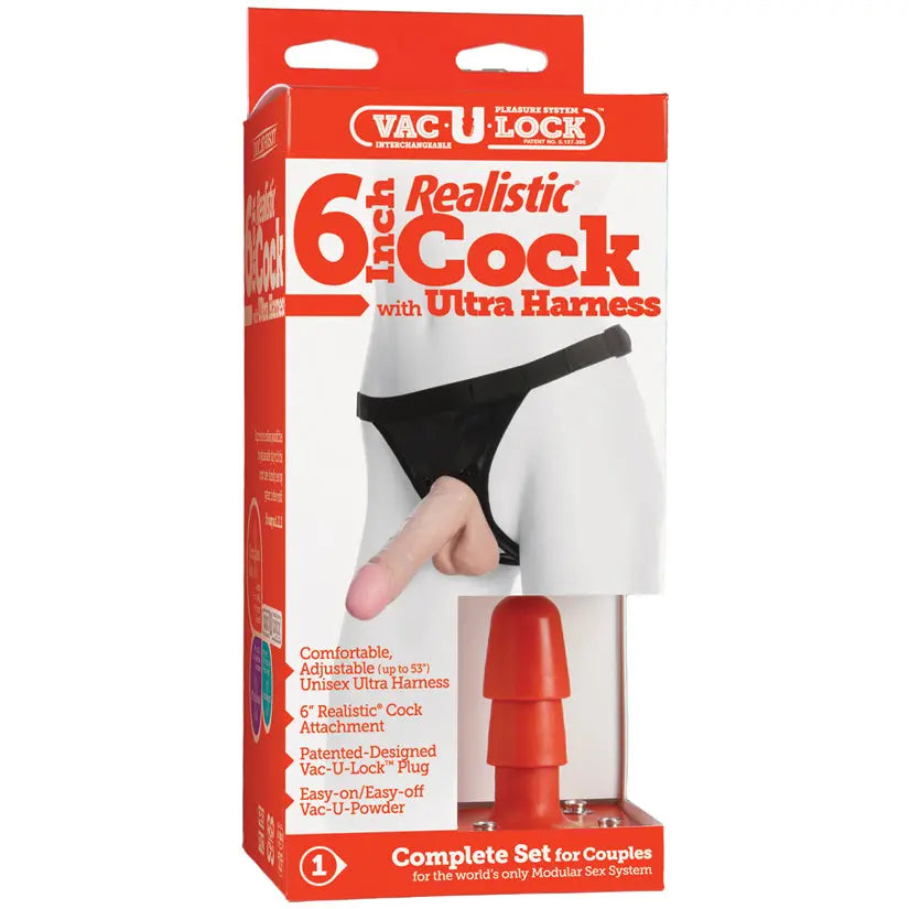 Vac-U-Lock-Realistic Cock w/Ultra Harness 6 My Store