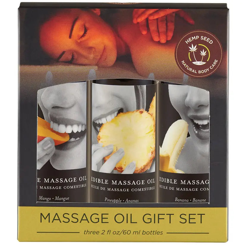 Earthly Body Edible Massage Oil-Tropical Gift Set (3-2oz) My Store