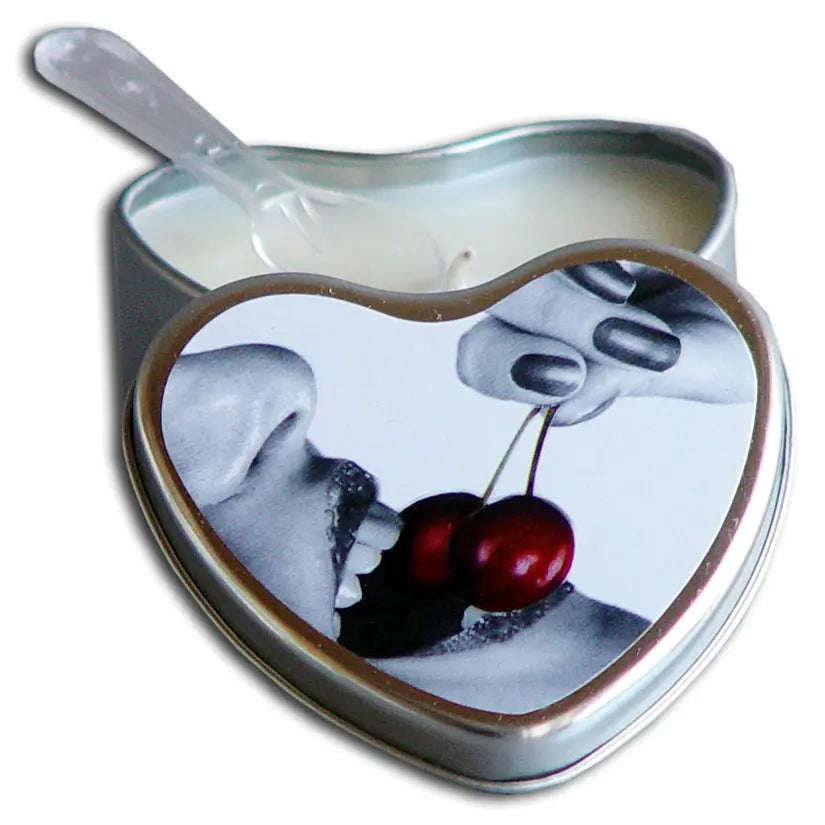 Earthly Body 4-in-1 Edible Heart Candle-Cherry 4oz My Store