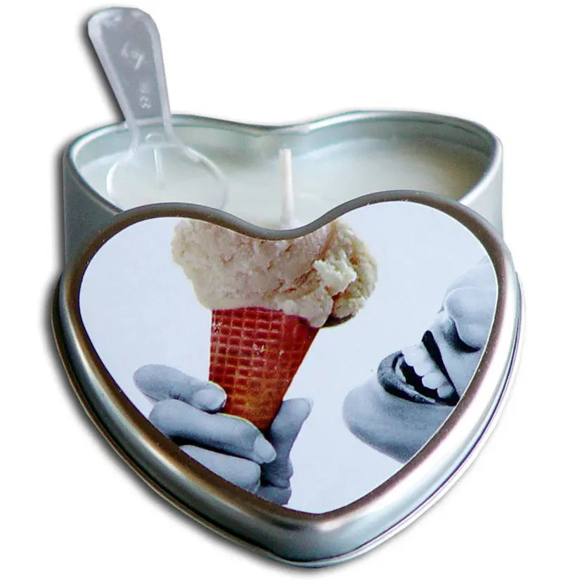 Earthly Body 4-in-1 Edible Heart Candle-Vanilla 4oz My Store