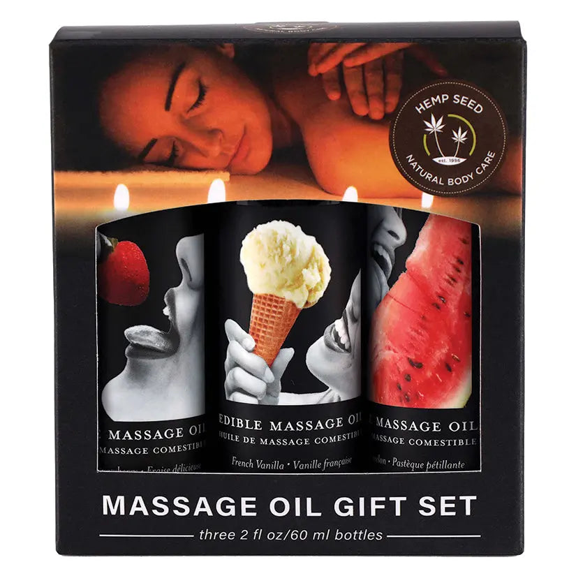 Earthly Body Edible Massage Oil Gift 2oz (Set of 3) My Store