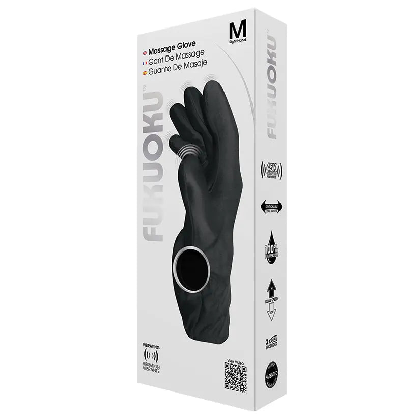 Fukuoku Five Finger Massage Glove-Black Right Hand My Store