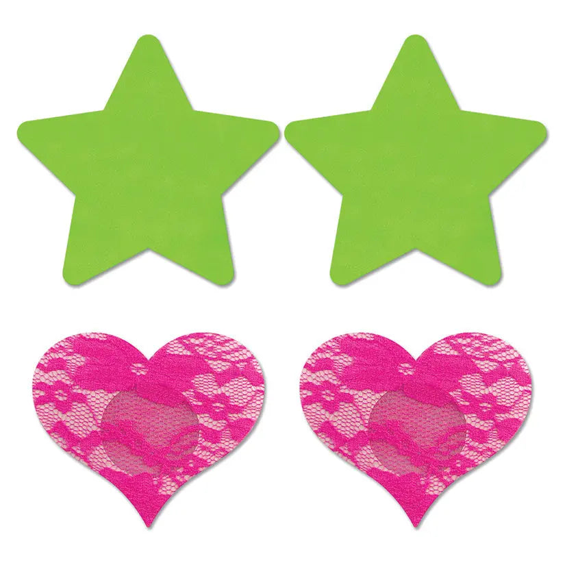 Fantasy Lingerie Glow Pasties 2PK Multi Color My Store