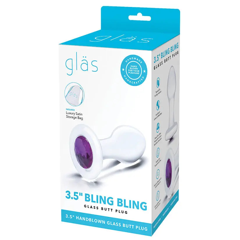 Glas 3.5" Bling Bling Butt Plug-Clear My Store