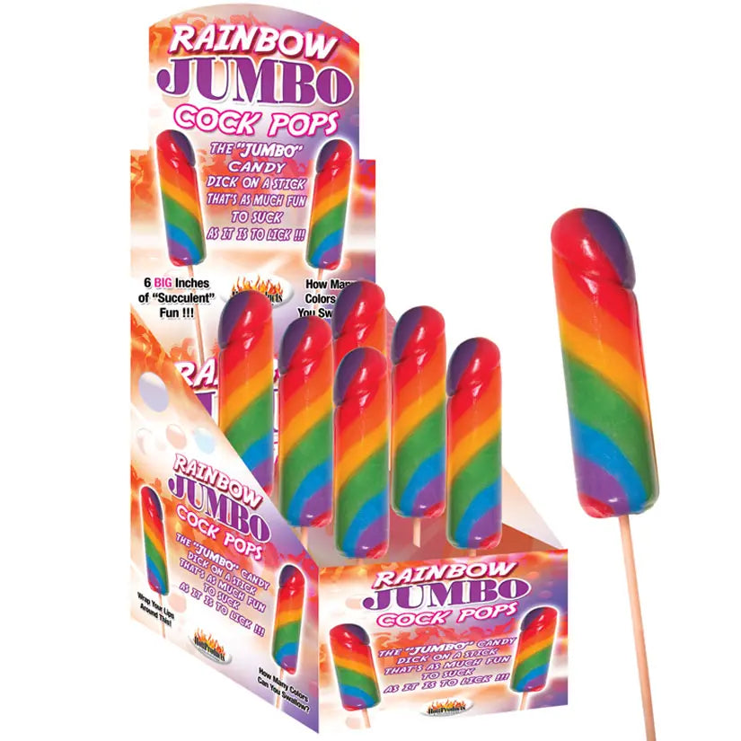 Rainbow Jumbo Cock Pops-Display of 6 My Store