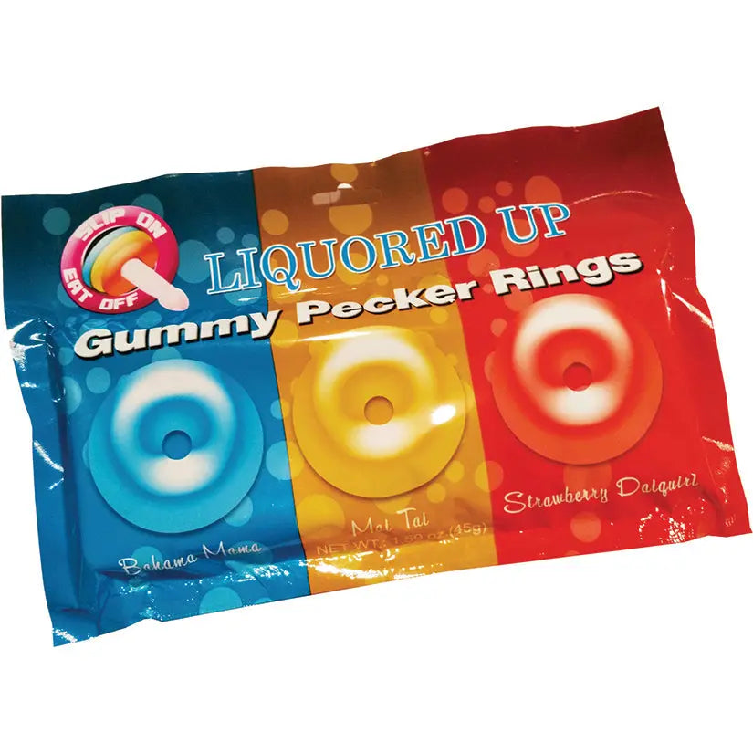 Liquored Up Pecker Gummy Rings Assorted 3pk My Store