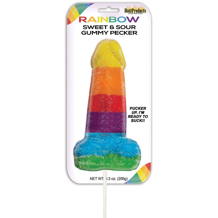 Rainbow Sweet & Sour Gummy Pecker Pop My Store