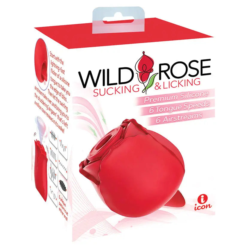 Wild Rose & Tongue Rechargeable Silicone Suction Vibrator My Store