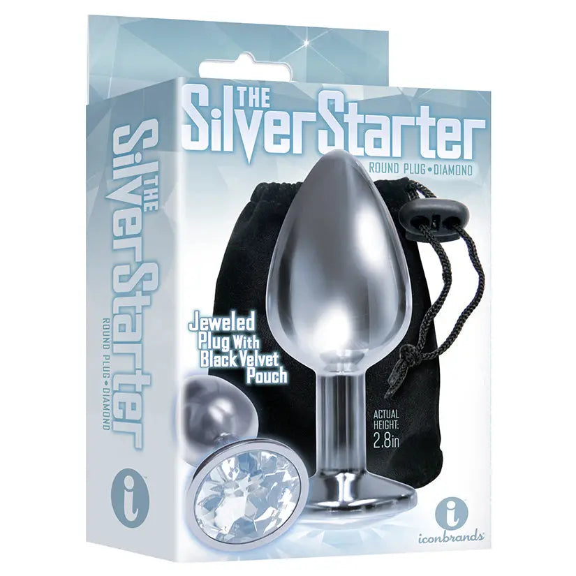 The 9's The Silver Starter Bejeweled Plug-Diamond My Store