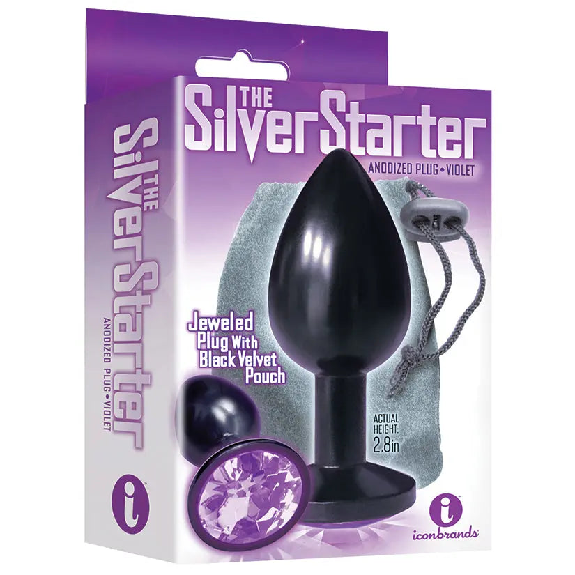 The 9's The Silver Starter Bejeweled Anodized Plug-Violet My Store