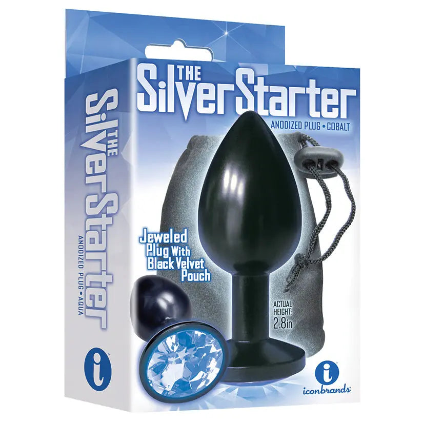 The 9's The Silver Starter Bejeweled Anodized Plug-Colbalt My Store