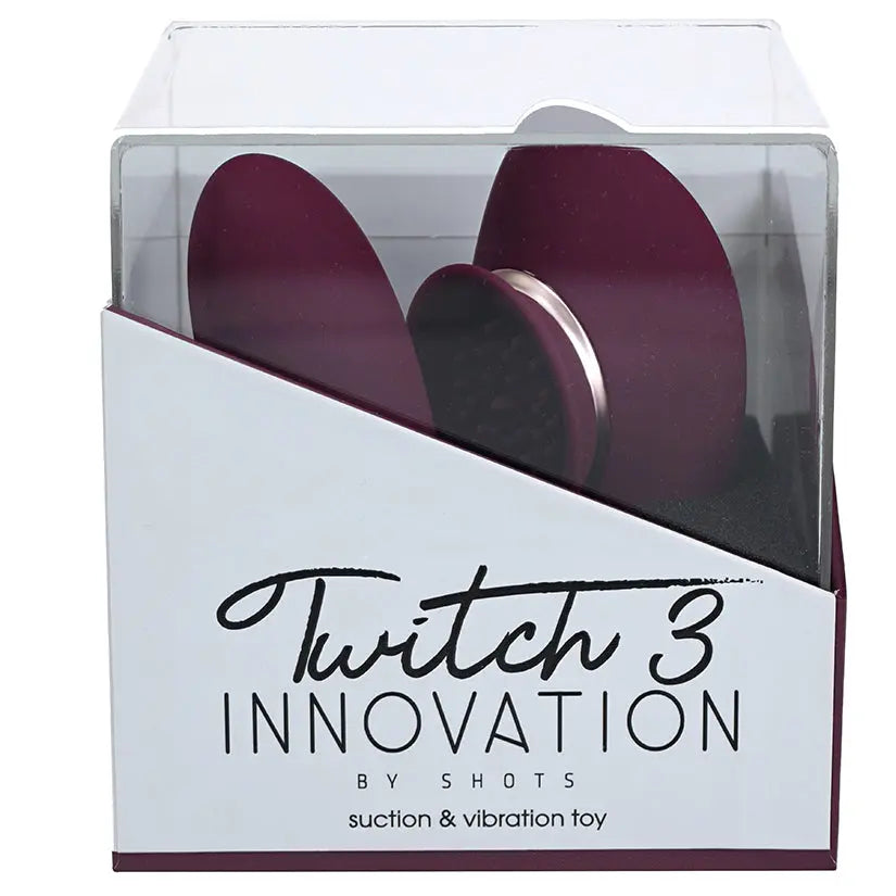 Shots Innovation Twitch 3 Rechargeable Vibrator & Suction-Burgundy My Store