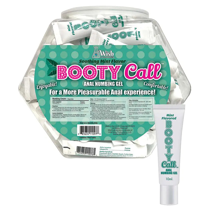 BootyCall Anal Numbing Gel-Mint 10ml Fishbowl of 65pcs My Store