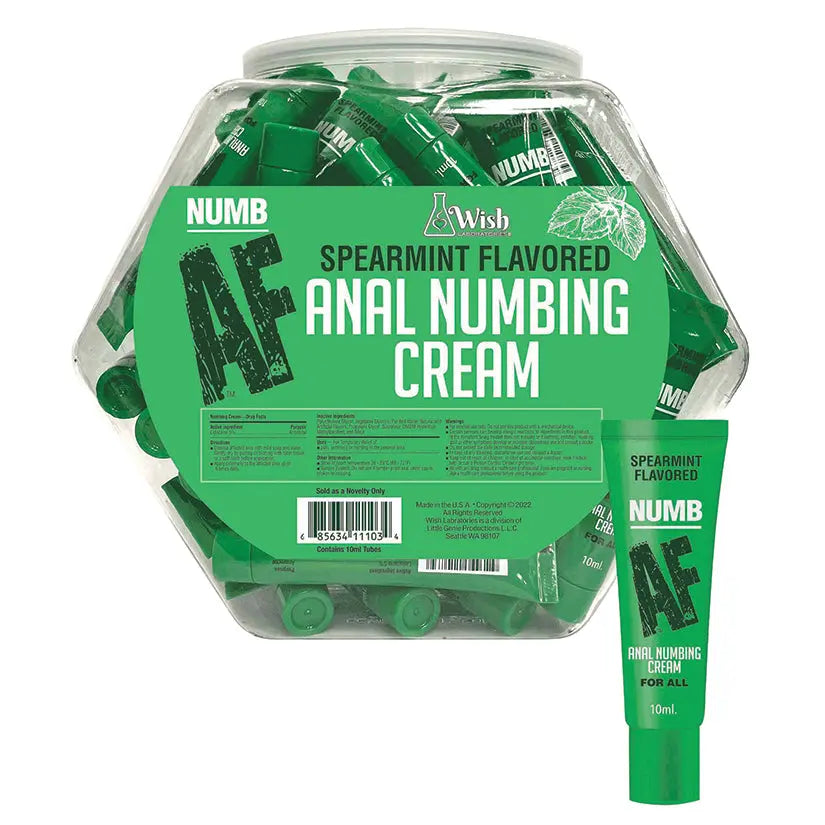 Numb AF Anal Numbing Cream-Mint 10ml Fishbowl of 65pcs My Store