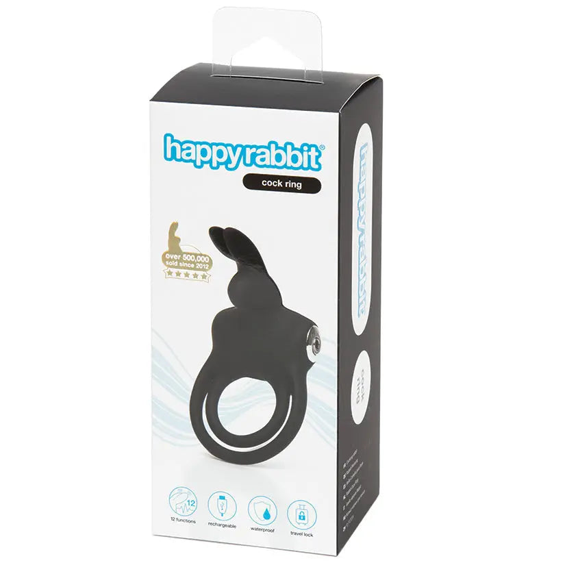 Happy Rabbit Couples Stimulating Love Ring-Black My Store