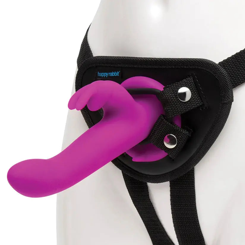 Happy Rabbit Vibrating Strap On Harness Set-Purple My Store