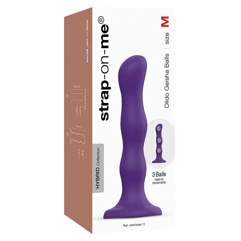 Strap On Me Geisha Dildo with Balls-Purple M My Store