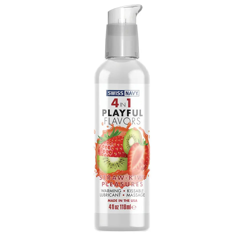 Swiss Navy 4 In 1 Playful Flavors-Strawberry/Kiwi Pleasure 4oz My Store