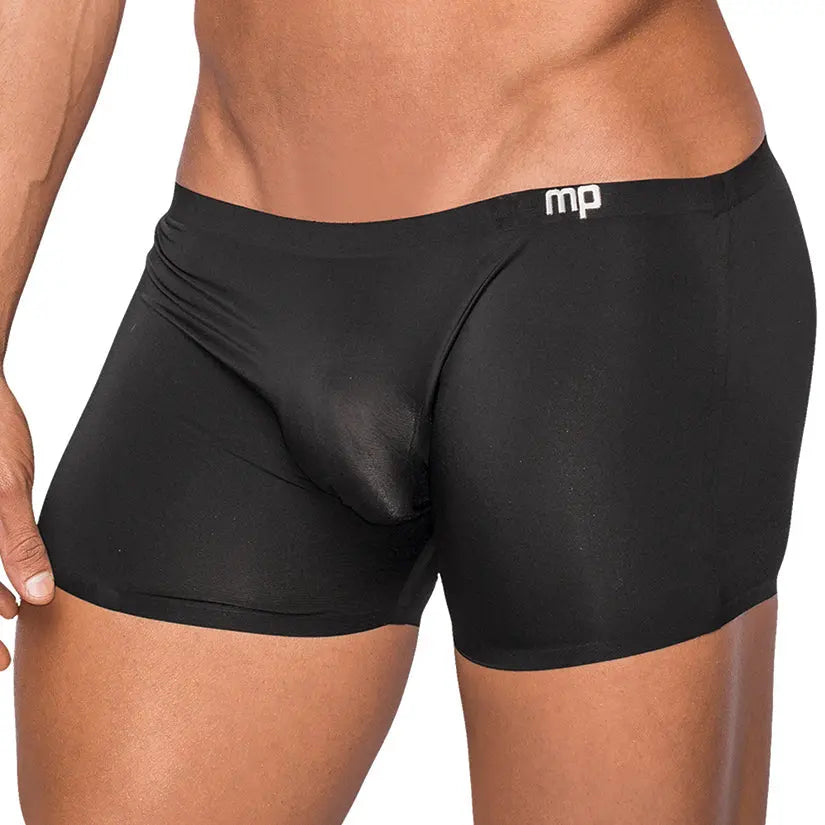 Male Power Seamless Sleek Short w/ Sheer Pouch-Black Medium-Boxed My Store