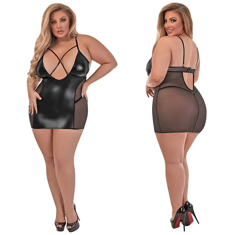 MAGIC SILK Wicked Ways Chemise & G-Set-Black QUEEN-Boxed My Store
