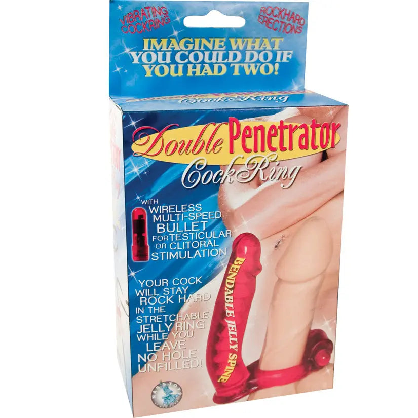 Double Penetrator Cock Ring-Red My Store