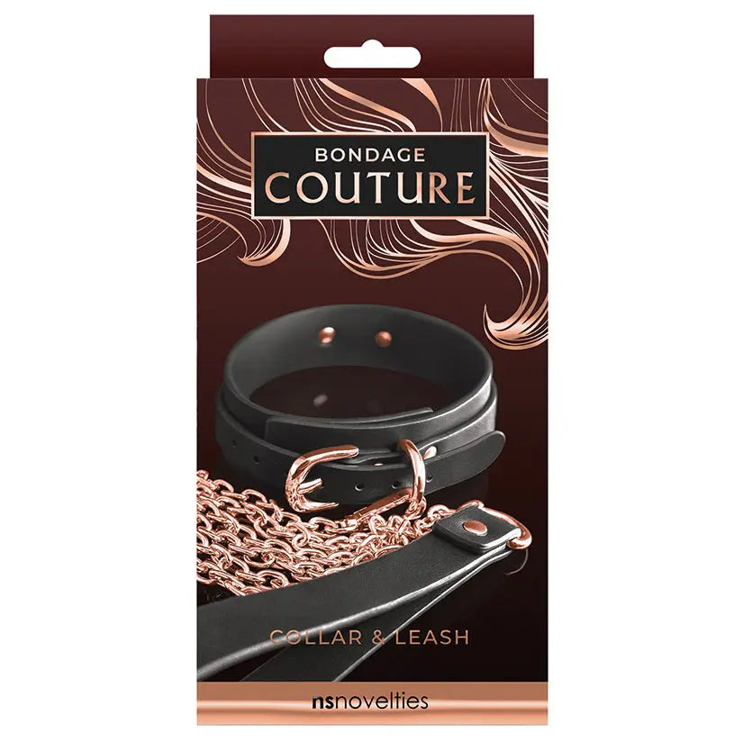 Bondage Couture Collar and Leash-Black My Store