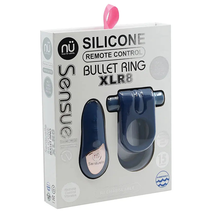 Sensuelle Silicone Remote Control Bullet Ring XLR8-Navy My Store
