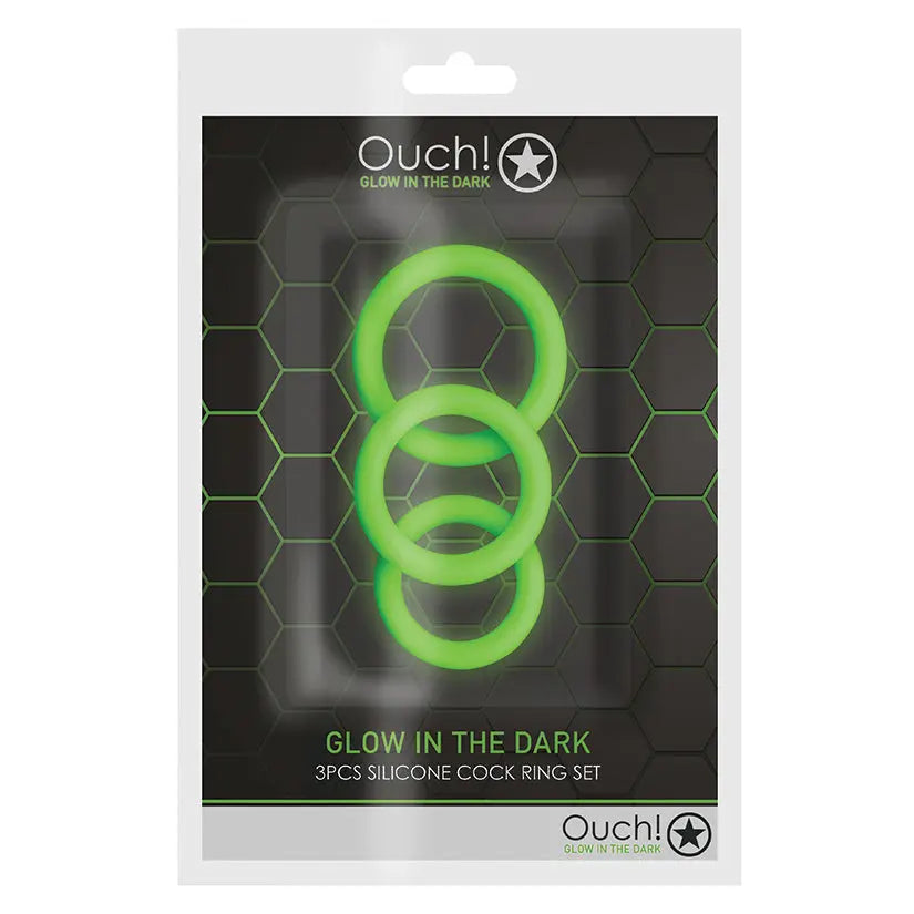 Ouch! Cock Ring Set 3pcs-Glow in the Dark My Store
