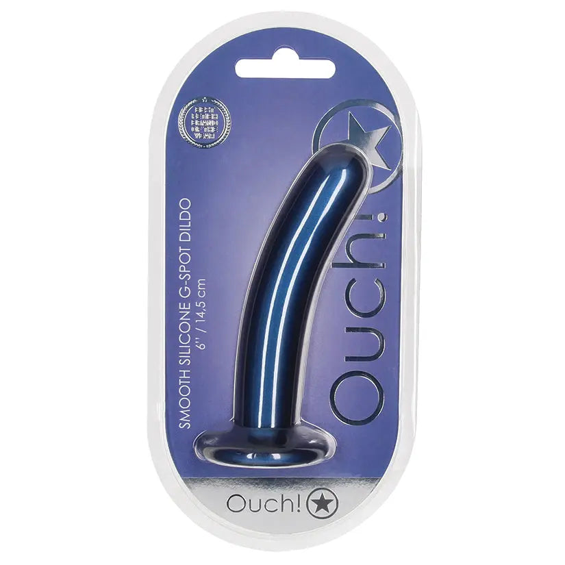 Ouch! Smooth G-Spot Dildo-Metallic Blue 6 My Store