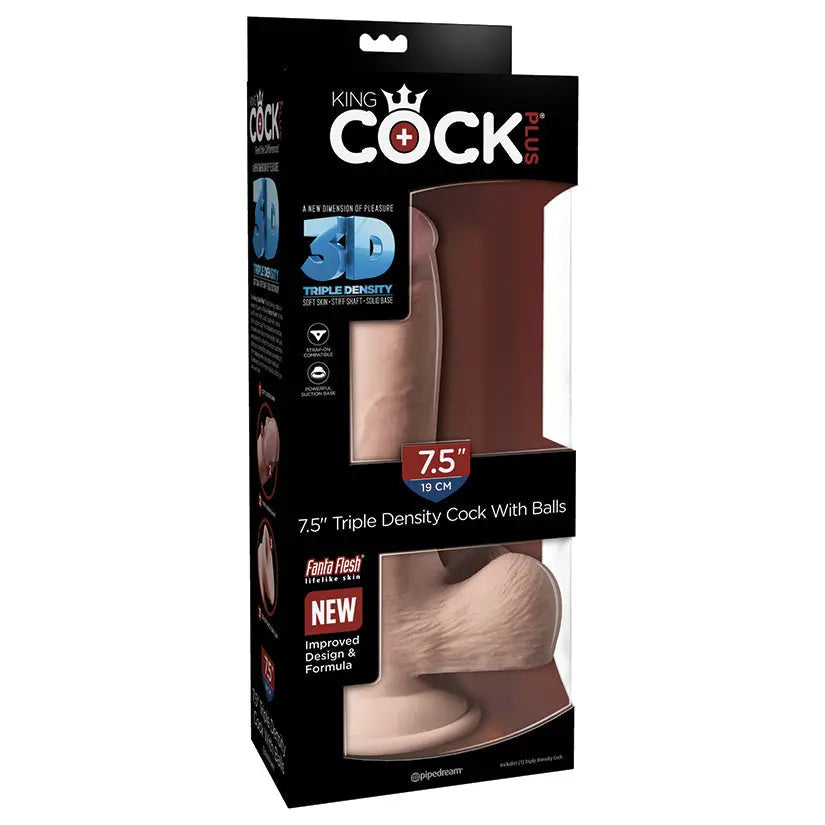 King Cock Plus Triple Density Cock with Balls-Light 7.5 My Store