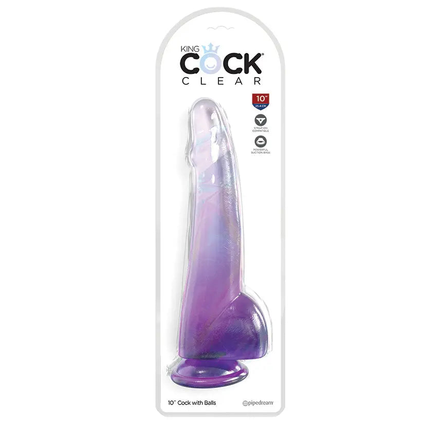 King Cock Clear with Balls-Purple 10 My Store