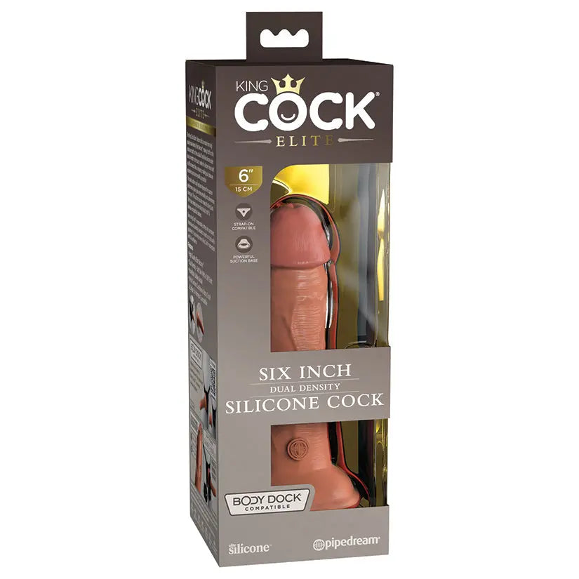 King Cock Elite Dual Density Silicone Cock-Tan 6 My Store