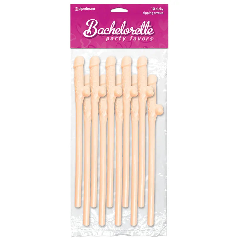 Bachelorette Party Dicky Sipping Straws-Flesh 10pk My Store
