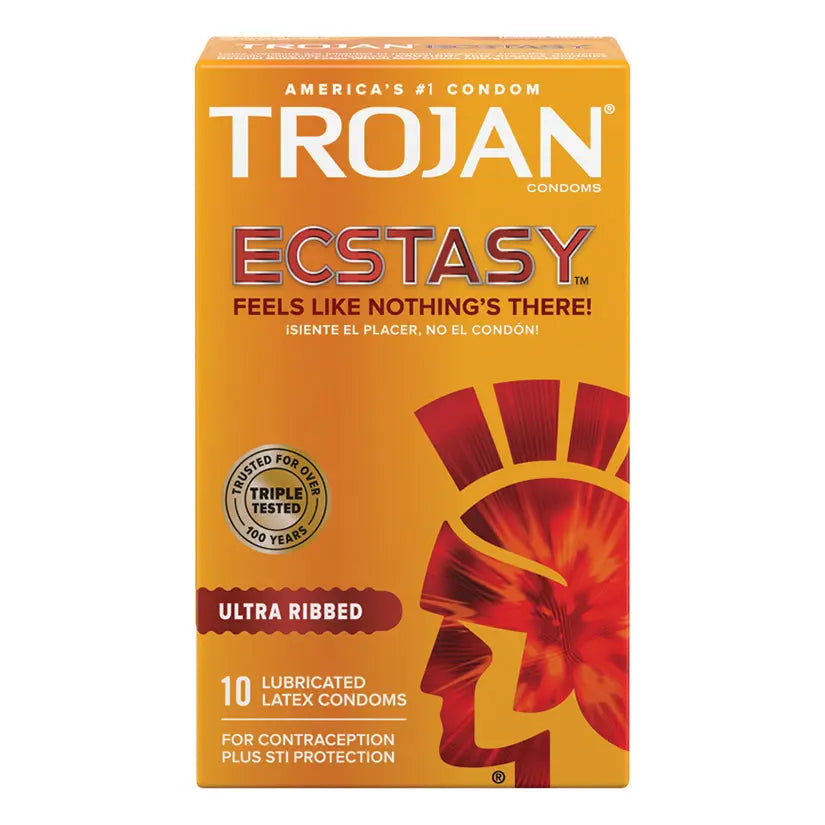 Trojan Ultra Ribbed Ecstasy Condoms (10 Pack) My Store