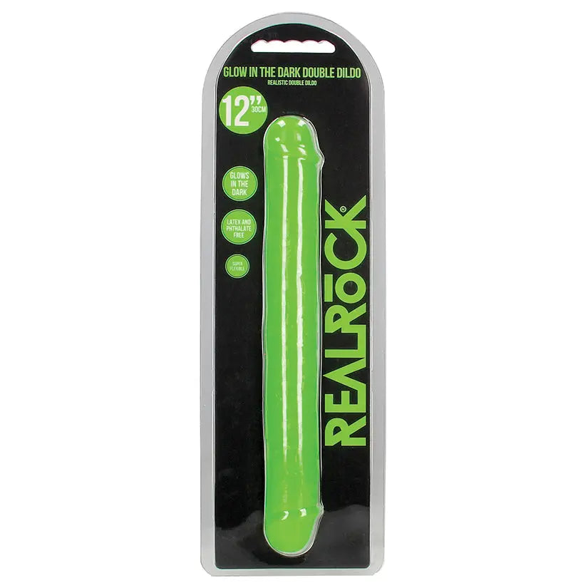 RealRock Glow in the Dark Double Dildo-Green 12 My Store