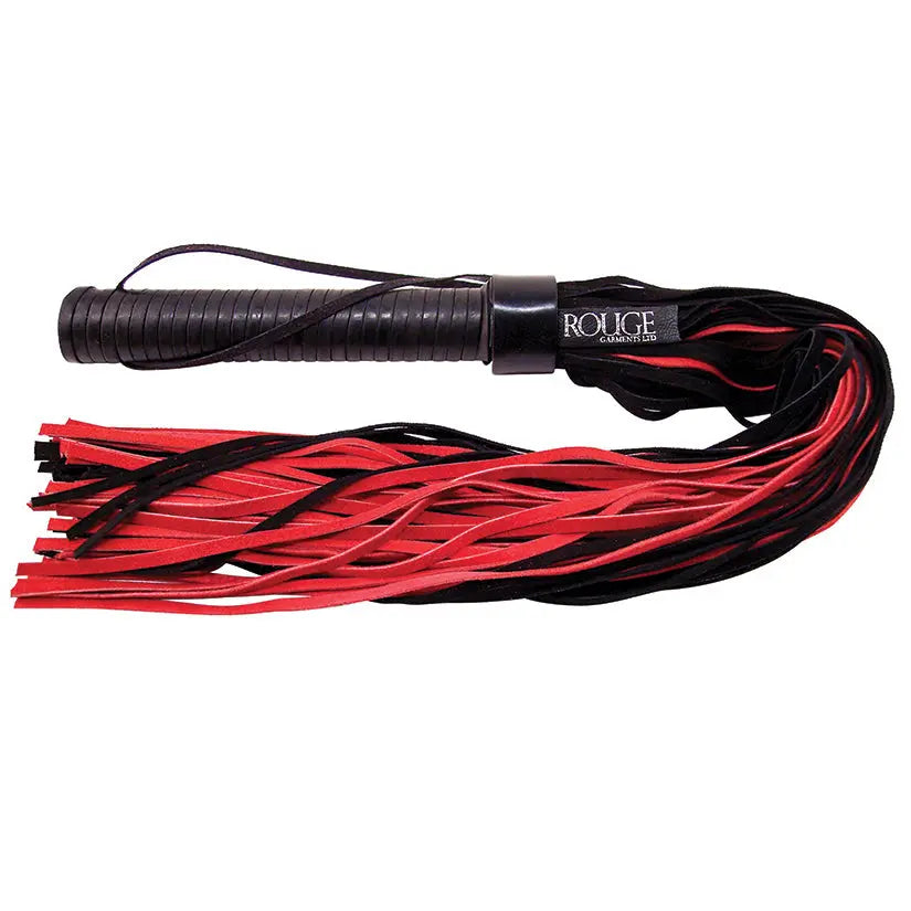 Rouge Group Long Suede Flogger with Leather Handle-Black/Red My Store