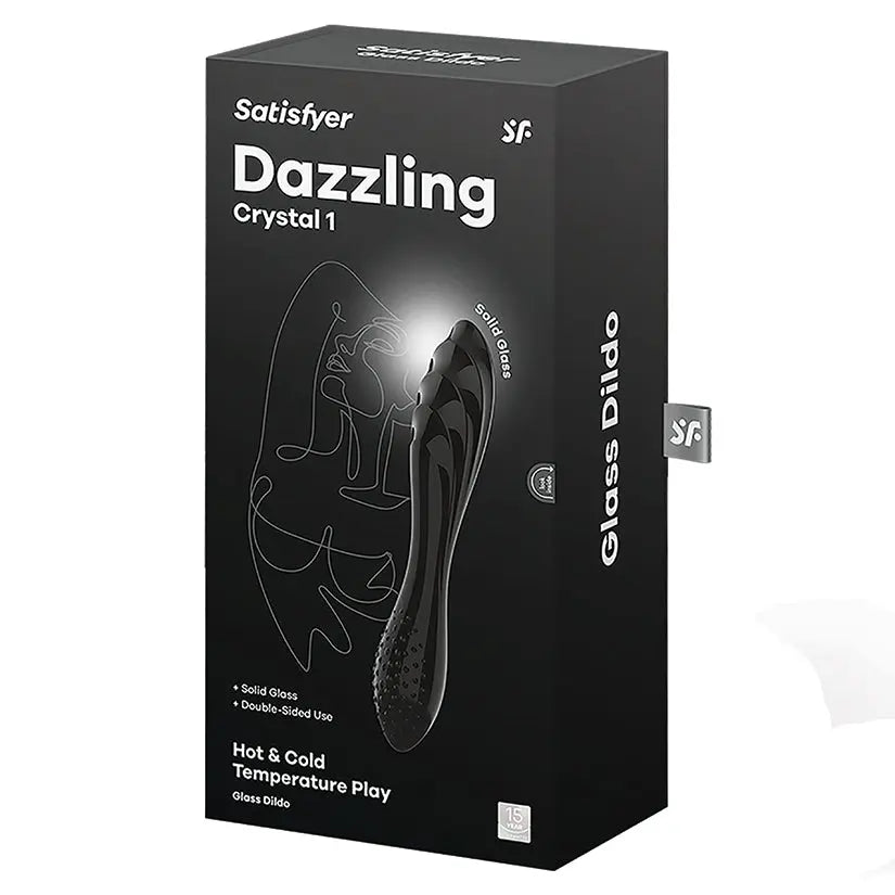 Satisfyer Dazzling Crystal Glass Dildo-Black My Store