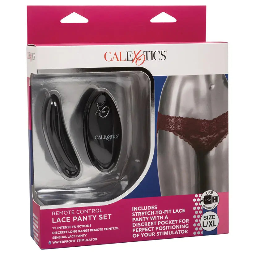 Remote Control Lace Panty Set-Burgundy L/XL My Store