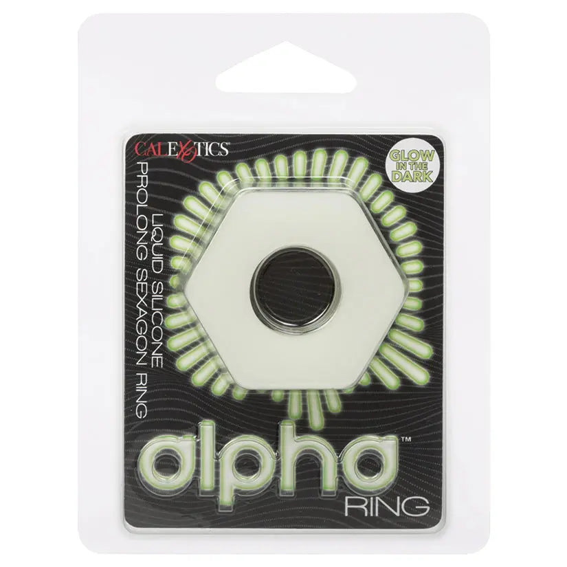 Alpha Glow-In-The-Dark Liquid Silicone Prolong Sexagon Ring My Store