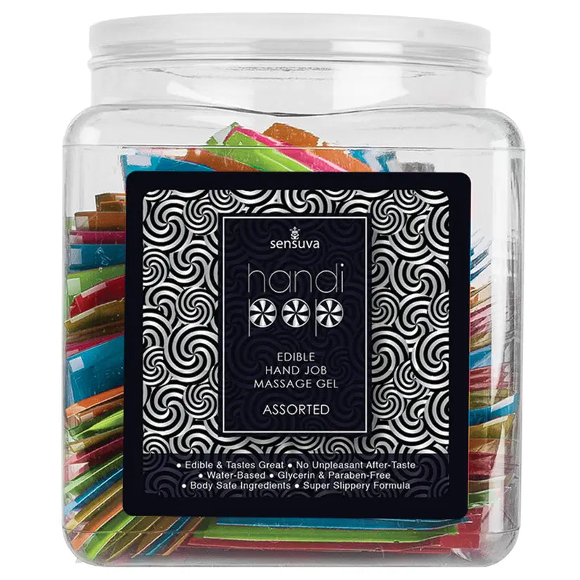 Sensuva Handi-Pop Hand Job Massage Gel Foil-Assorted Tub of 100 My Store